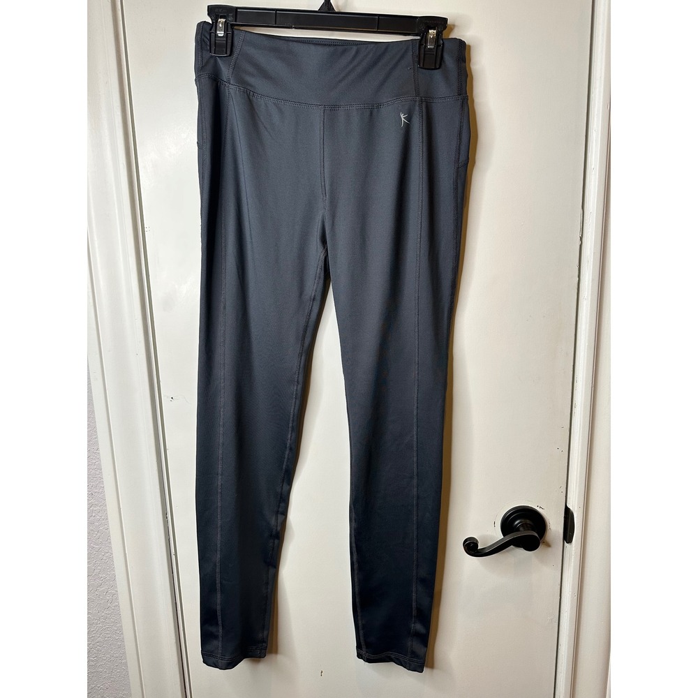 Danskin Now Dri-More Women Charcoal Gray Fitted Athletic Leggings DNL34152 Small